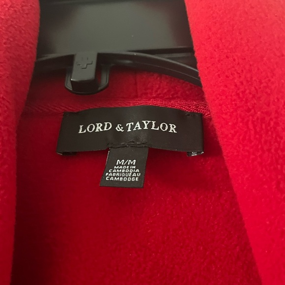 Lord and Taylor Red Fleece Jacket Medium - Picture 2 of 4